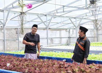 Gus Ipang dan Ustaz Yusuf Mansur saat di Usaha Pertanian Modern milik Gus Ipang