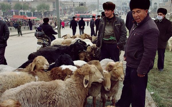 Muslim China saat menjual hewan kurban di pinggir jalan (Ist)
