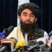 Juru bicara Taliban, Zabihullah Mujahid saat konfrensi pers pertama sejak Kabul direbut Taliban, Selasa (17/8