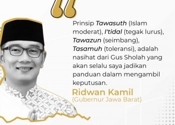 Ridwal Kamil memberikan testimoni di haul Gus Sholah