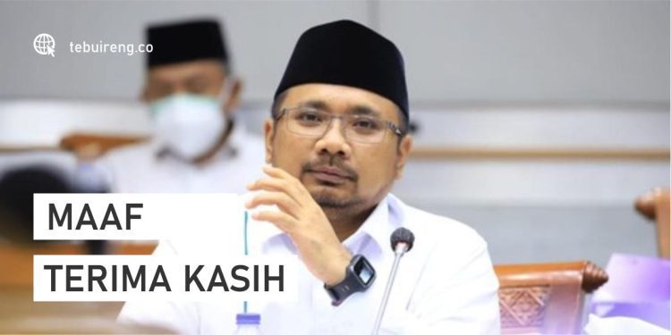 Belajar 'Maaf' dan 'Terima Kasih' ke Gus Yaqut