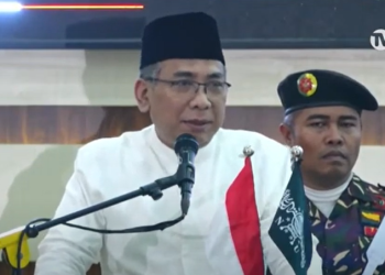 Gus Yahya saat memberi sambutan dalam acara Kick Off Harlah 102 NU di Surabaya. Foto: Youtube TVNU Televisi Nahdlatul Ulama